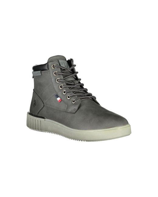 U.S. POLO ASSN. Gray Chic Ankle Boots With Contrasting Details for men