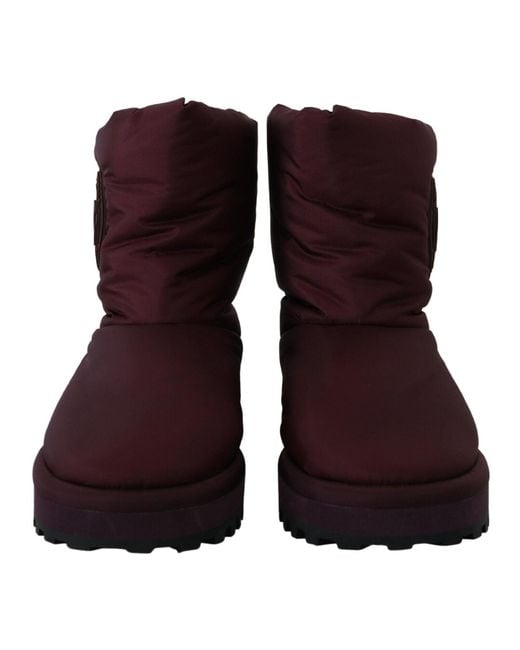 Dolce & Gabbana Brown Elegant Bordeaux Mid Calf Boots for men