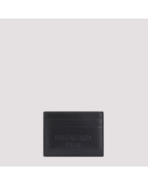 Balenciaga Black Leather Duty For Men Card Holder for men