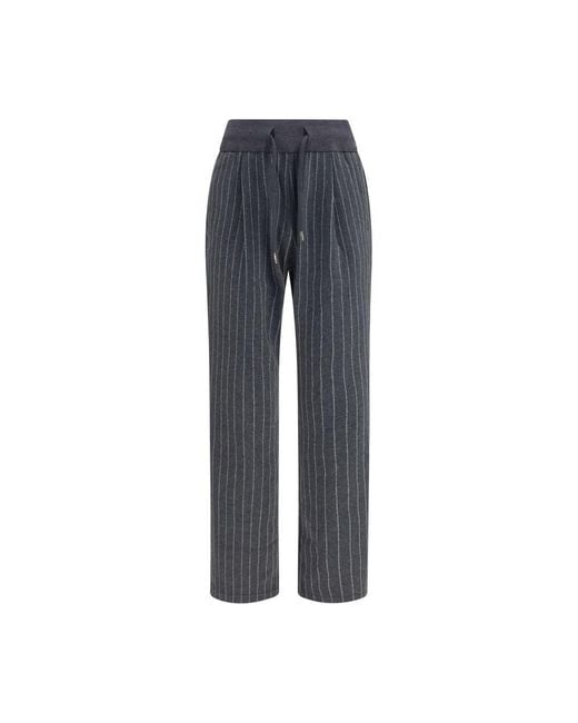 Herno Blue Gray Cotton Casual Pants for men