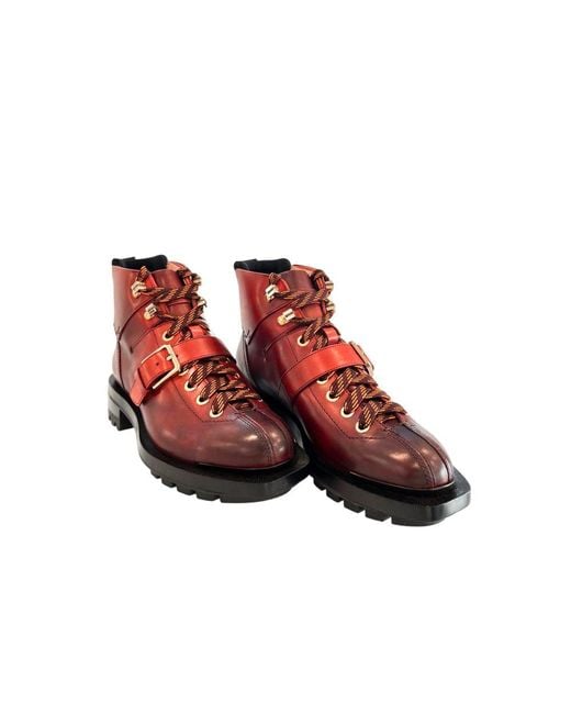 Santoni Red Leather Boot