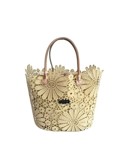 Baldinini Metallic Beige Pu Handbag