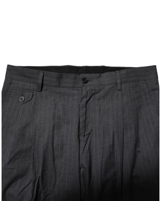 Dolce & Gabbana Black Pinstripe Dress Pants for men