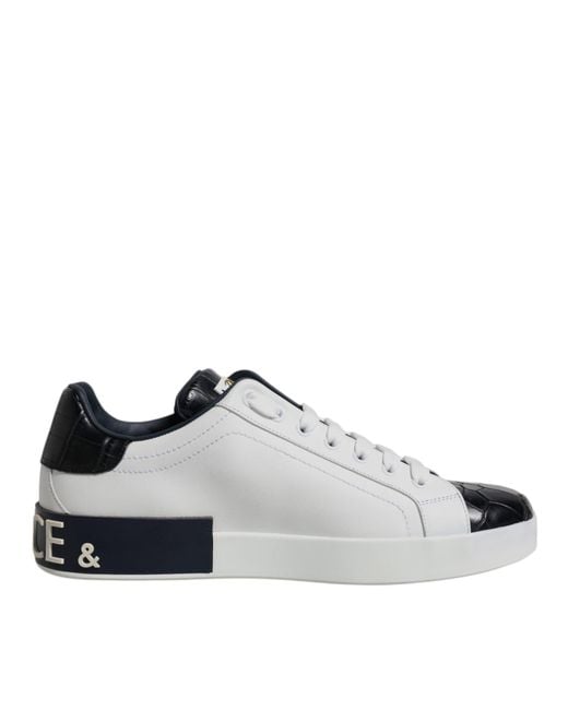 Dolce & Gabbana Multicolor Leather Logo Portofino Sneaker Shoes (Pre-Owned) for men