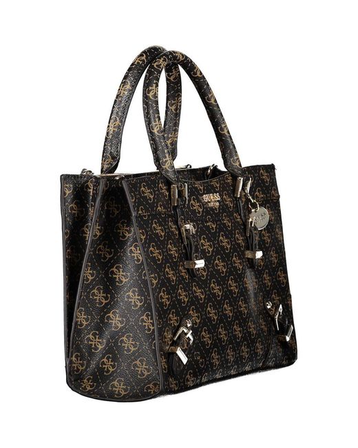 Guess Black Brown Polyethylene Handbag