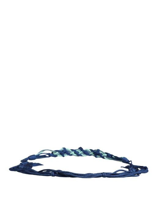Roberto Cavalli Blue Multicolor Twisted Rope Chain Buckle Waist Belt