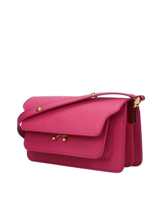 Marni Pink Leather Shoulder Bag