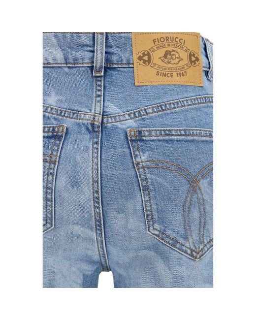 Fiorucci Blue Cotton Flared Jeans