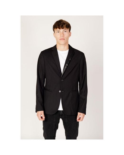 ARMANI EXCHANGE Black Polyester Blazer for men