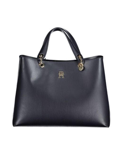 Tommy Hilfiger Black Elegant Handbag With Versatile Handles