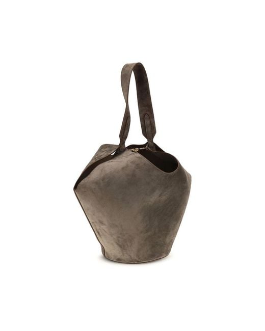 Khaite Gray Beige Calf Leather Bos Taurus Shoulder Bag
