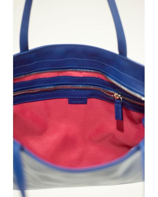 LA ROSE Black Tote Bag Azzurro