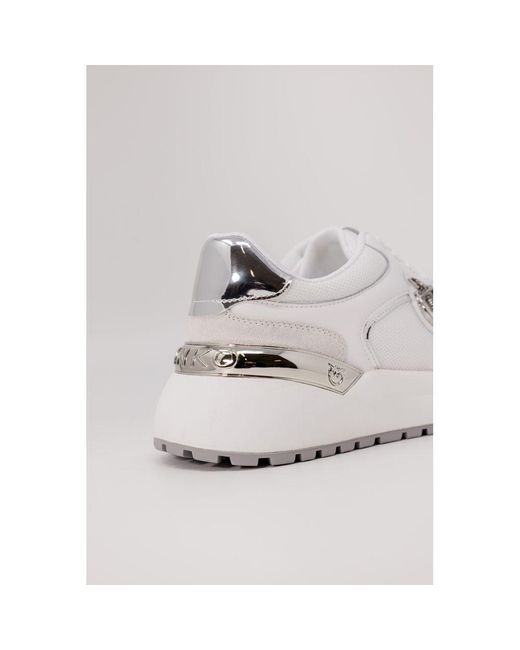Pinko White Leather Low Top Sneakers