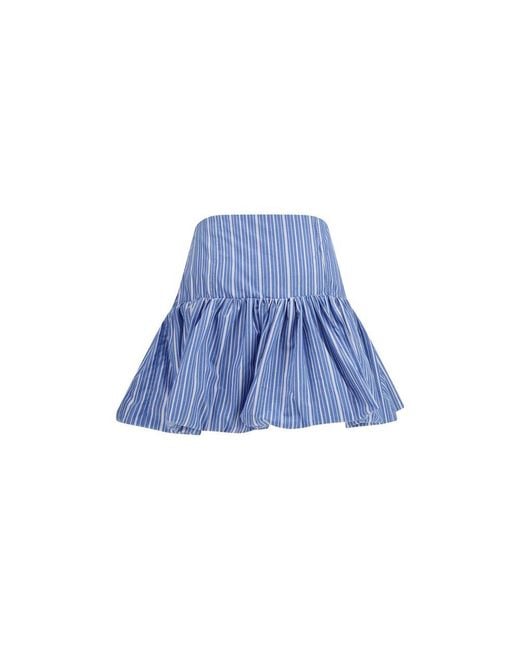 Ganni Blue Cotton Mini Skirt