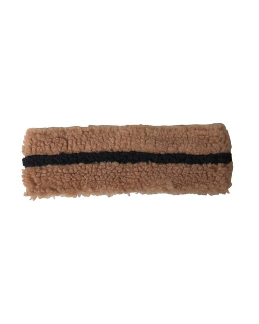 Dolce & Gabbana Brown Fleece Wool Head Band Hat for men