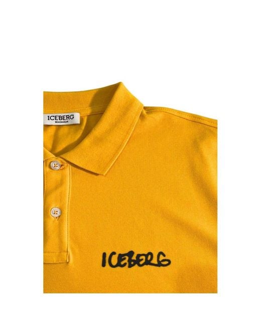 Iceberg Yellow Cotton Polo Shirt for men