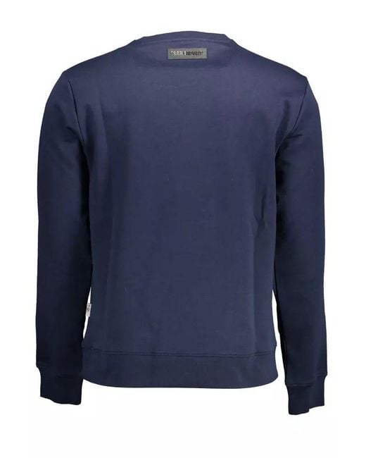 Philipp Plein Blue Cotton Sweater for men