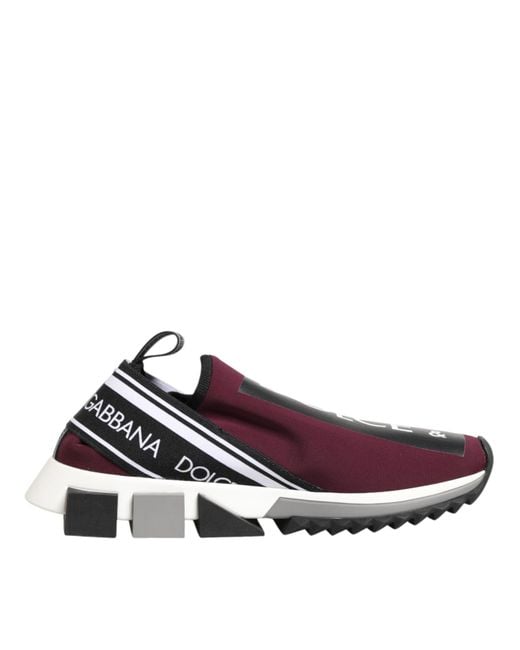Dolce & Gabbana Purple Maroon Slip On Sorrento Men Sneakers Shoes for men