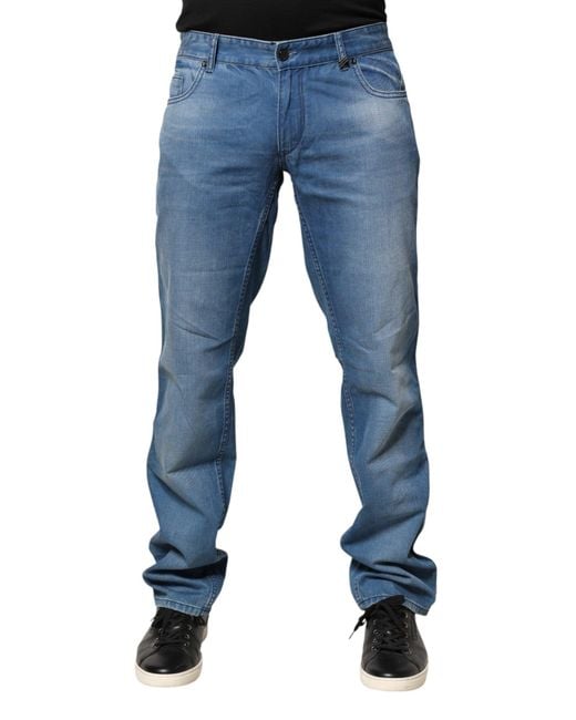 Verri Blue Washed Cotton Skinny Fit Men Denim Trouser Jeans for men