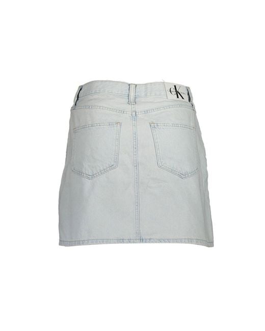 Calvin Klein Gray Azzurro Cotton Skirt