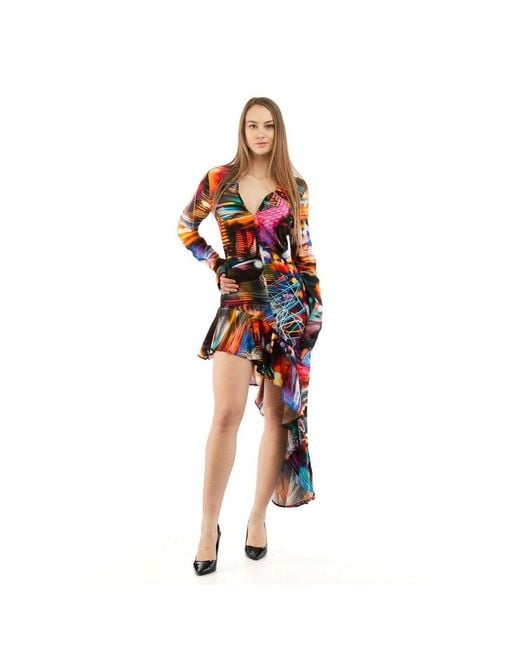 Moschino Red Multicolor Viscose Casual Dress