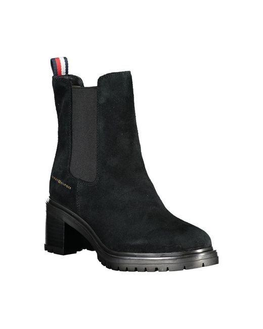 Tommy Hilfiger Black Chic Ankle Boots With Sleek Heel