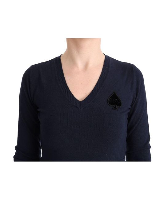 CoSTUME NATIONAL Blue V-neck Viscose Sweater