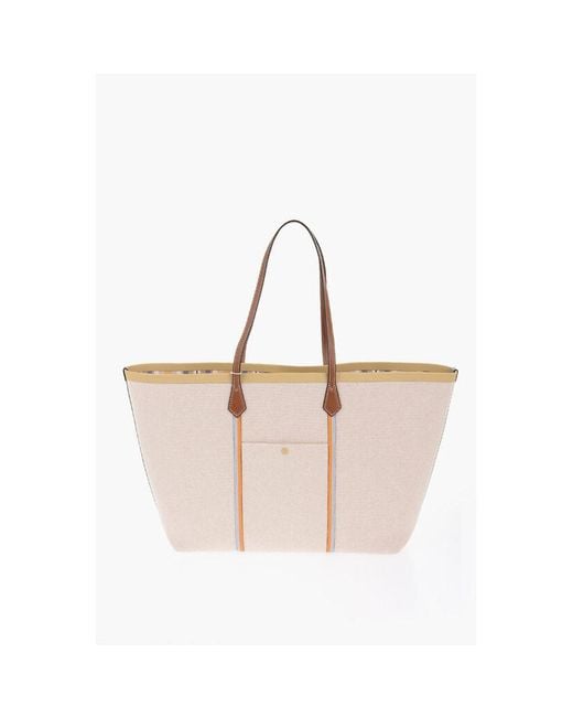 Tory Burch Multicolor Beige Cotton Shoulder Bag