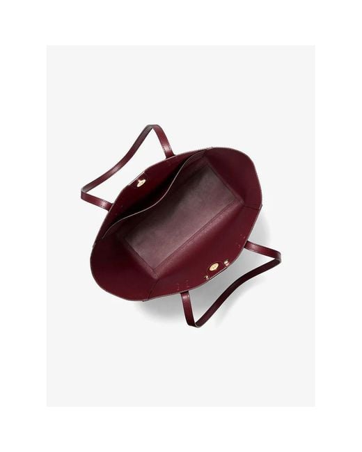 Michael Kors Red Leather Tote Bag