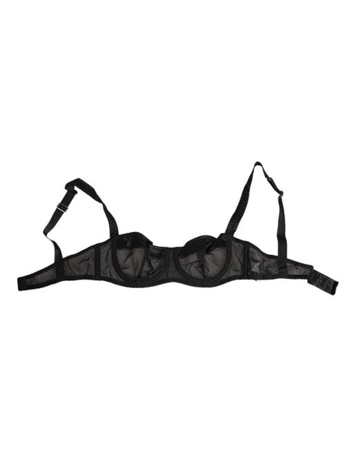 Dolce & Gabbana Black Sheer Mesh Underwire Bra Underwear Polyamide Clothing