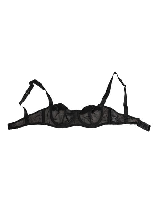 Dolce & Gabbana Black Sheer Mesh Underwire Bra Underwear Polyamide Clothing