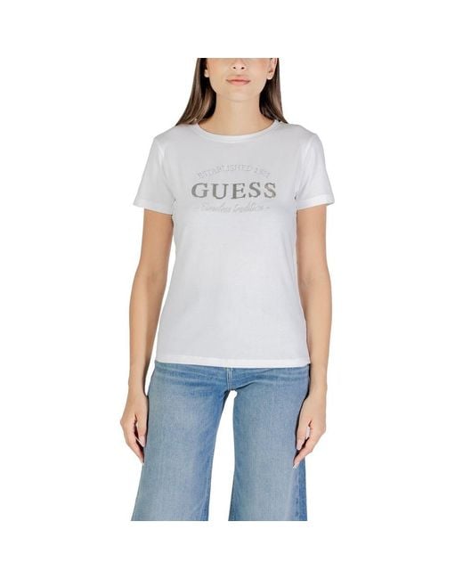 Guess Blue White Cotton Sportswear