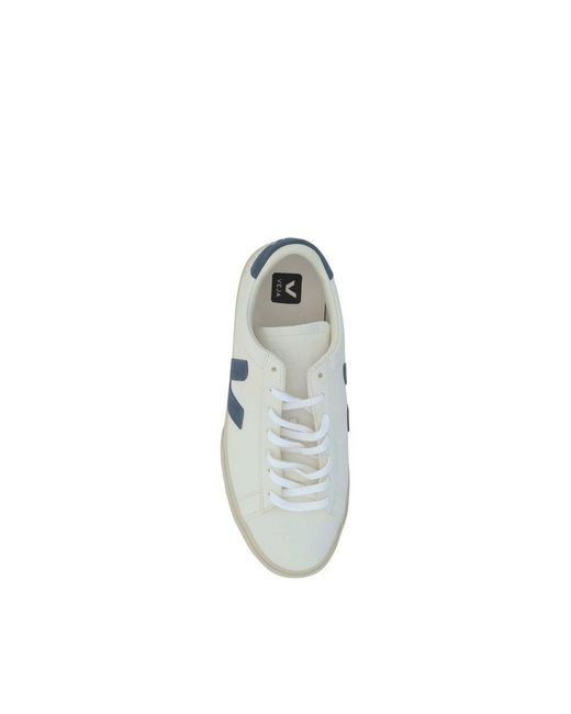 Veja Blue White Calf Leather Bos Taurus Sneakers for men