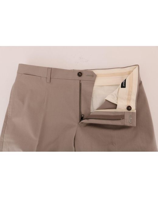 Dolce & Gabbana Brown Cotton Stretch Chinos Pants for men