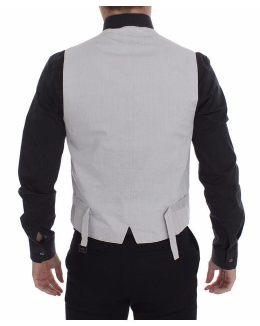 Dolce & Gabbana Brown Beige Silk Blend Dress Formal Vest Gilet for men