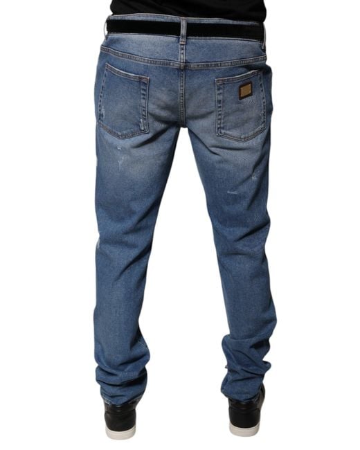 Dolce & Gabbana Blue Relaxed Fit Jeans 14Oz Denim for men