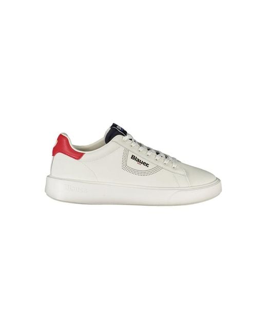 Blauer White Leather Sneaker for men