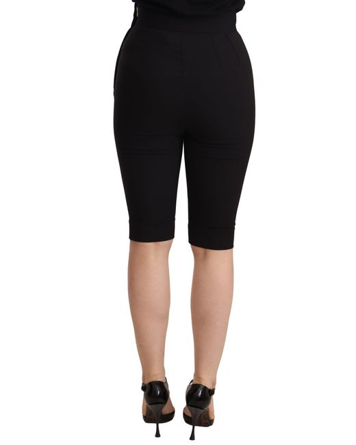 Dolce & Gabbana Black Elegant High Waist Wool Shorts