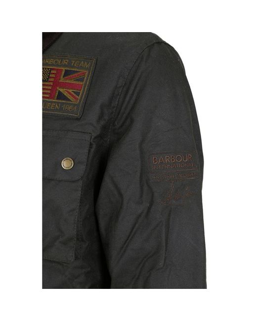 Barbour Black Bicolor Cotton Coat for men
