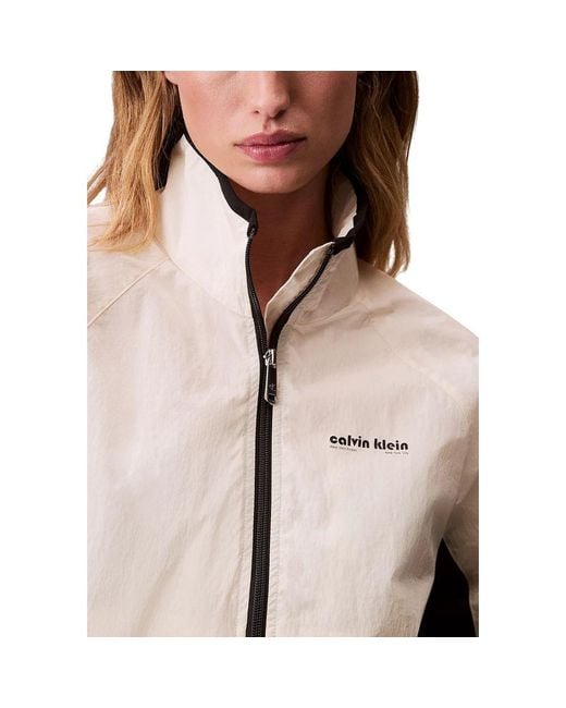 Calvin Klein Natural White Polypropylene Shell Jacket