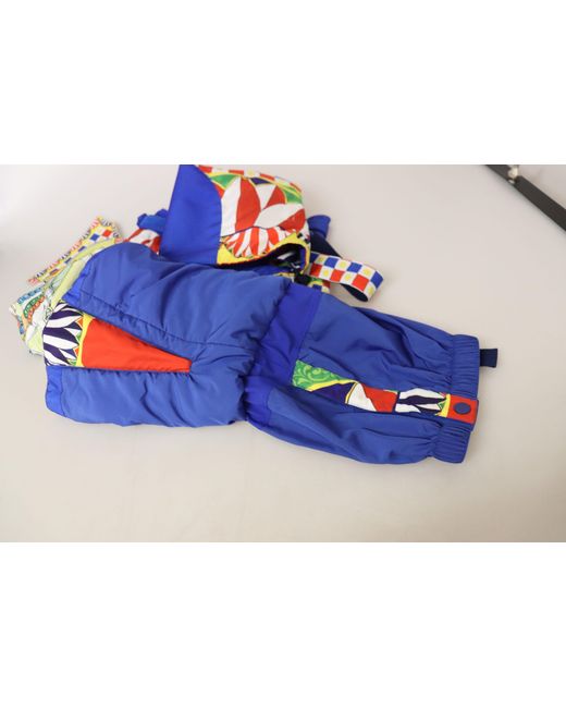 Dolce & Gabbana Orange Multicolor Printed Snow Trouser Pants