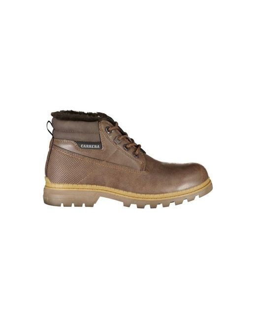 Carrera Brown Chic Lace-Up Boots With Contrast Details
