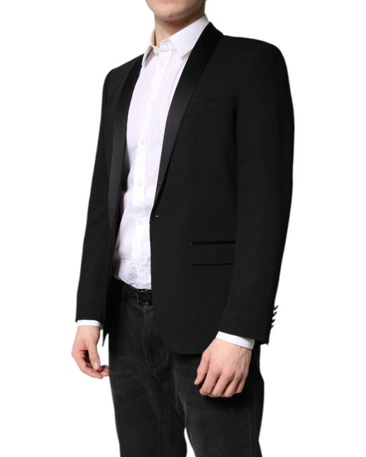 Dolce & Gabbana Black Single Breasted Coat Martini Blazer for men