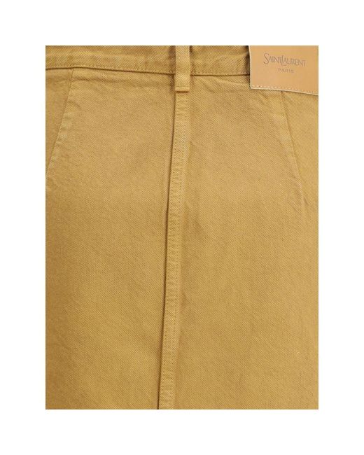 Saint Laurent Natural Denim Pencil Skirt