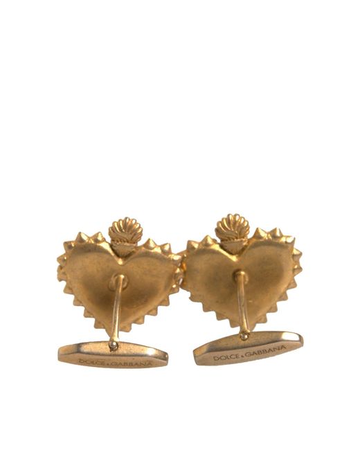 Dolce & Gabbana Metallic 925 Sterling Dg Heart Cufflink for men