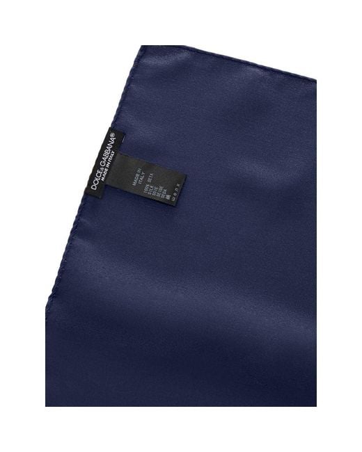 Dolce & Gabbana Blue Silk Pocket Square for men