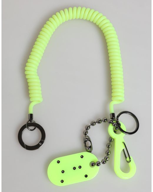 Dolce & Gabbana Green Springy Key Holder Dg Logo Men's Keychain Keyring