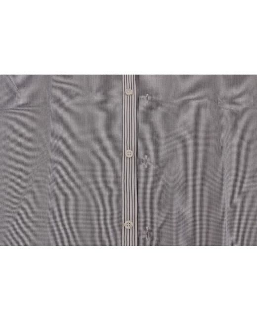 Frankie Morello Gray Check Regular Fit Shirt Blue Tsh1399 for men