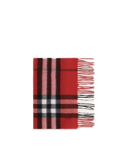 Burberry Red Multicolor Cashmere Scarf
