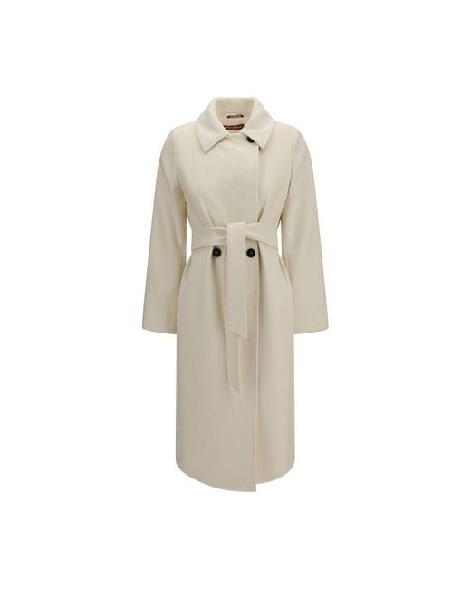 Max Mara Natural White Wool Oves Aries Coat